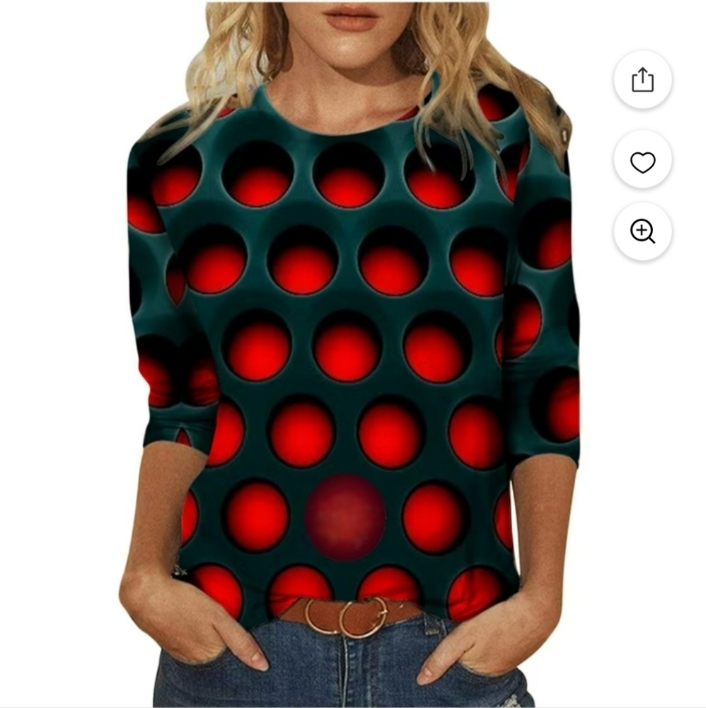 Stylish Red and Green Top Size XL
